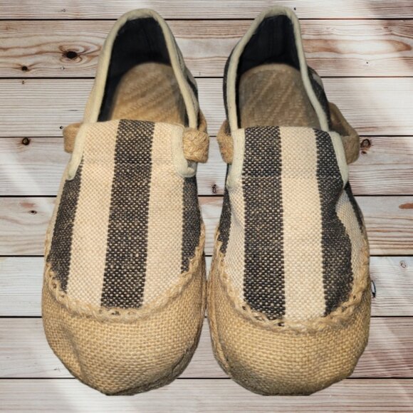 Slip-On Woven Linen Espadrille Loafers Shoes - Women's 8.5 /39 - Striped - Picture 3 of 8